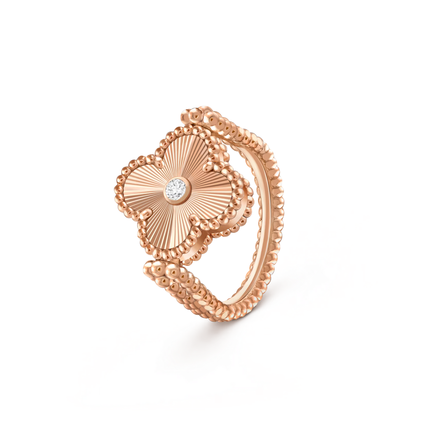 [Loran]LUCKY CLOVER ROSE GOLD REVERSIBLE RING