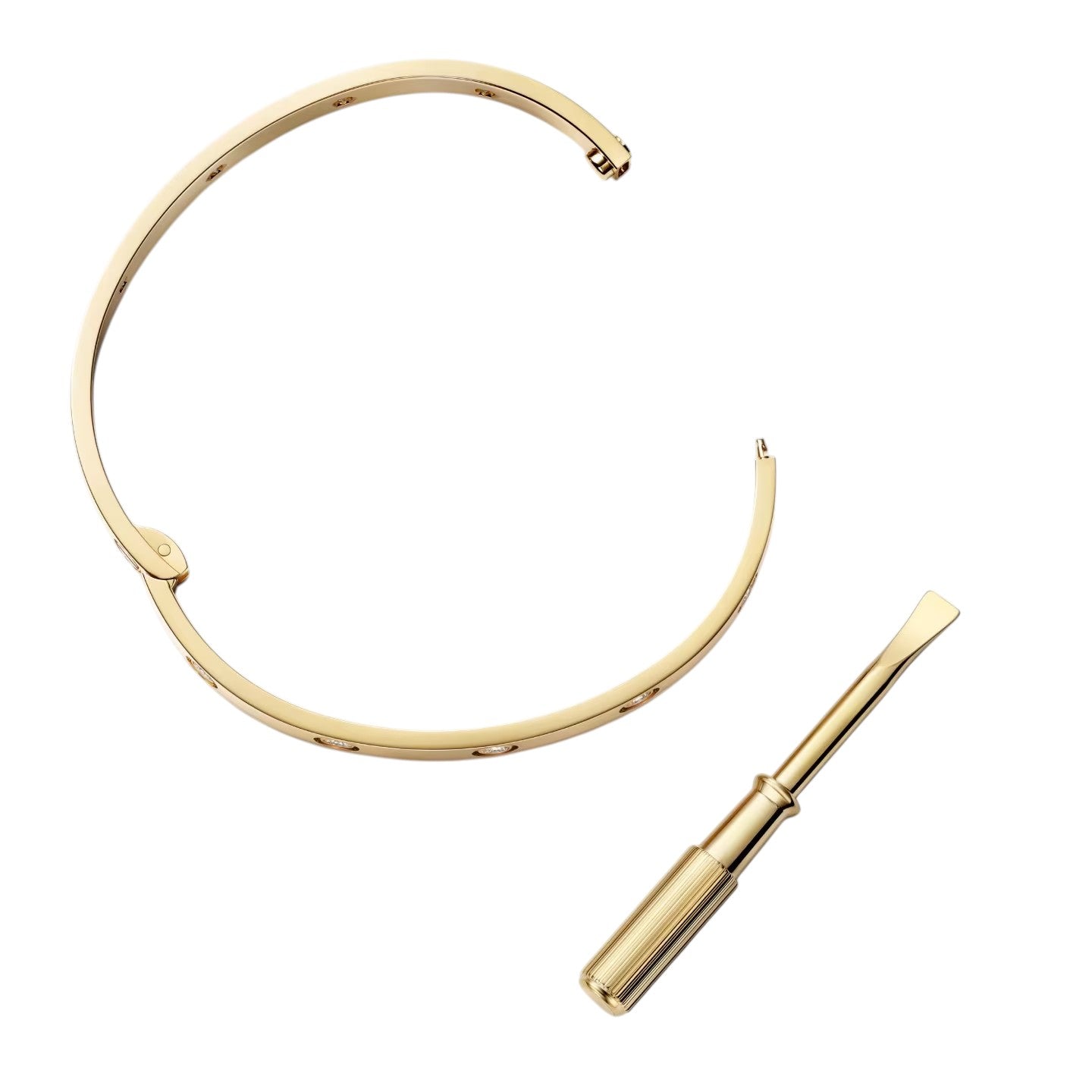 [Loran]CLASSIC 6.1MM LOVE SINGLE-SCREW CLOSURE BANGLE - 10-DIAMOND