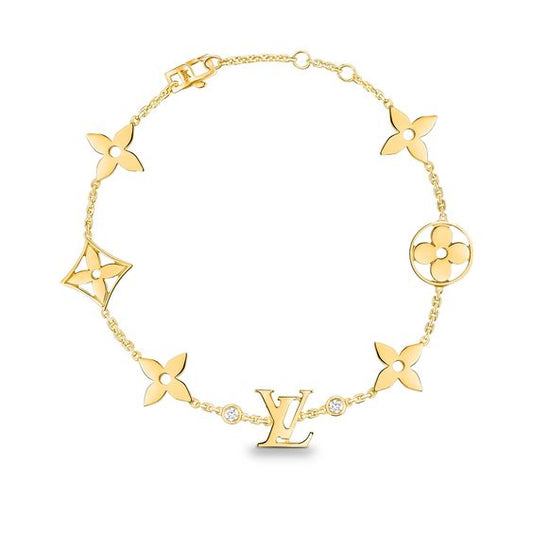 [Loran]STAR AND SUN 7 MOTIFS GOLD BRACELET