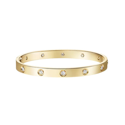 [Loran]CLASSIC 6.1MM LOVE SINGLE-SCREW CLOSURE BANGLE - 10-DIAMOND