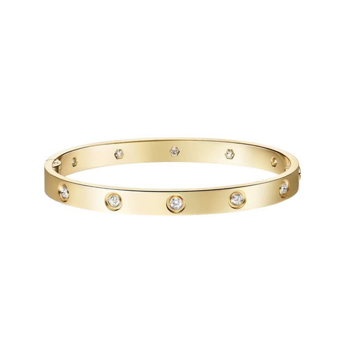 [Loran]CLASSIC 6.1MM LOVE SINGLE-SCREW CLOSURE BANGLE - 10-DIAMOND