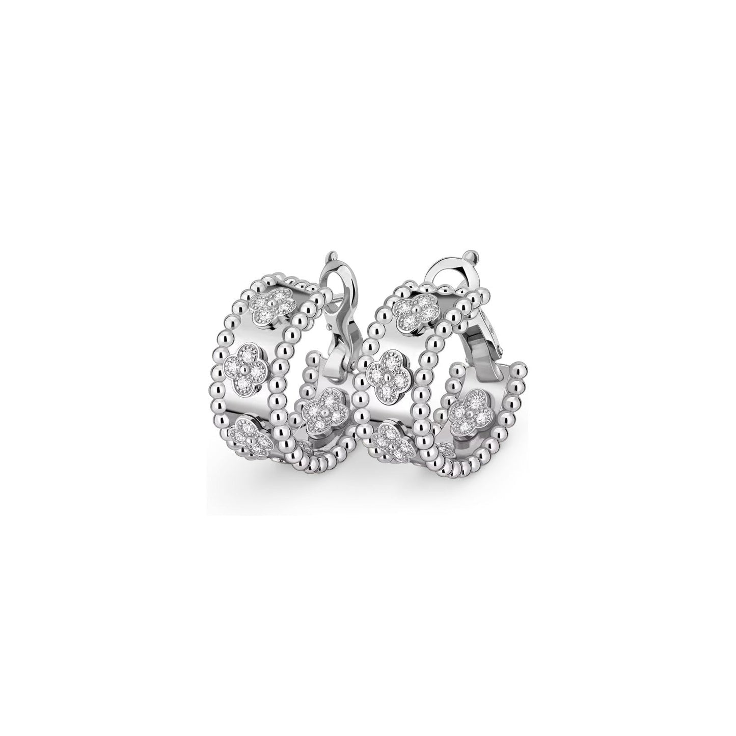 [Loran]KALEIDOSCOPE CLOVER HOOP EARRINGS