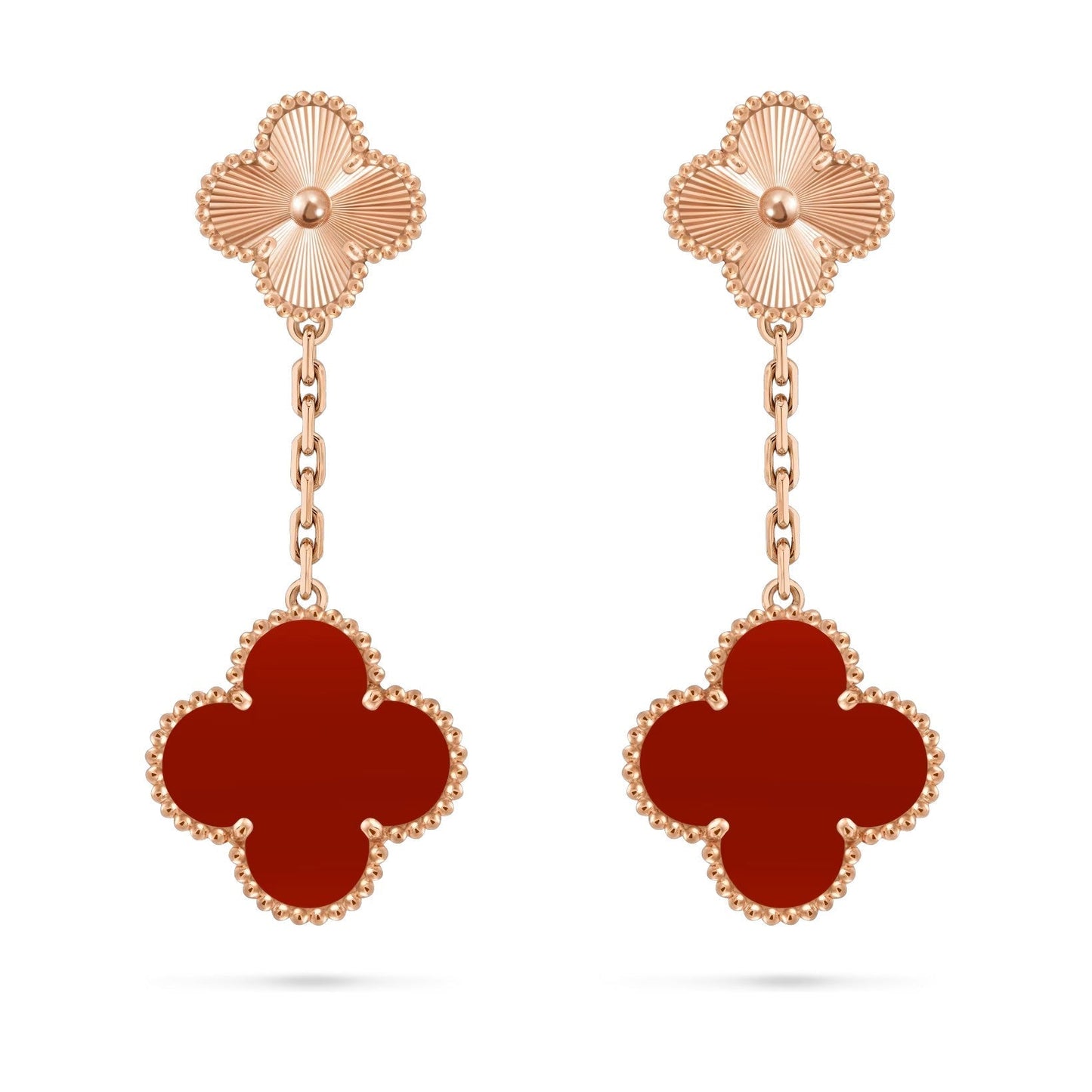 [Loran]CLOVER DUAL-MOTIF STATEMENT STUD EARRINGS - DOUBLE-CHARM COLLECTION