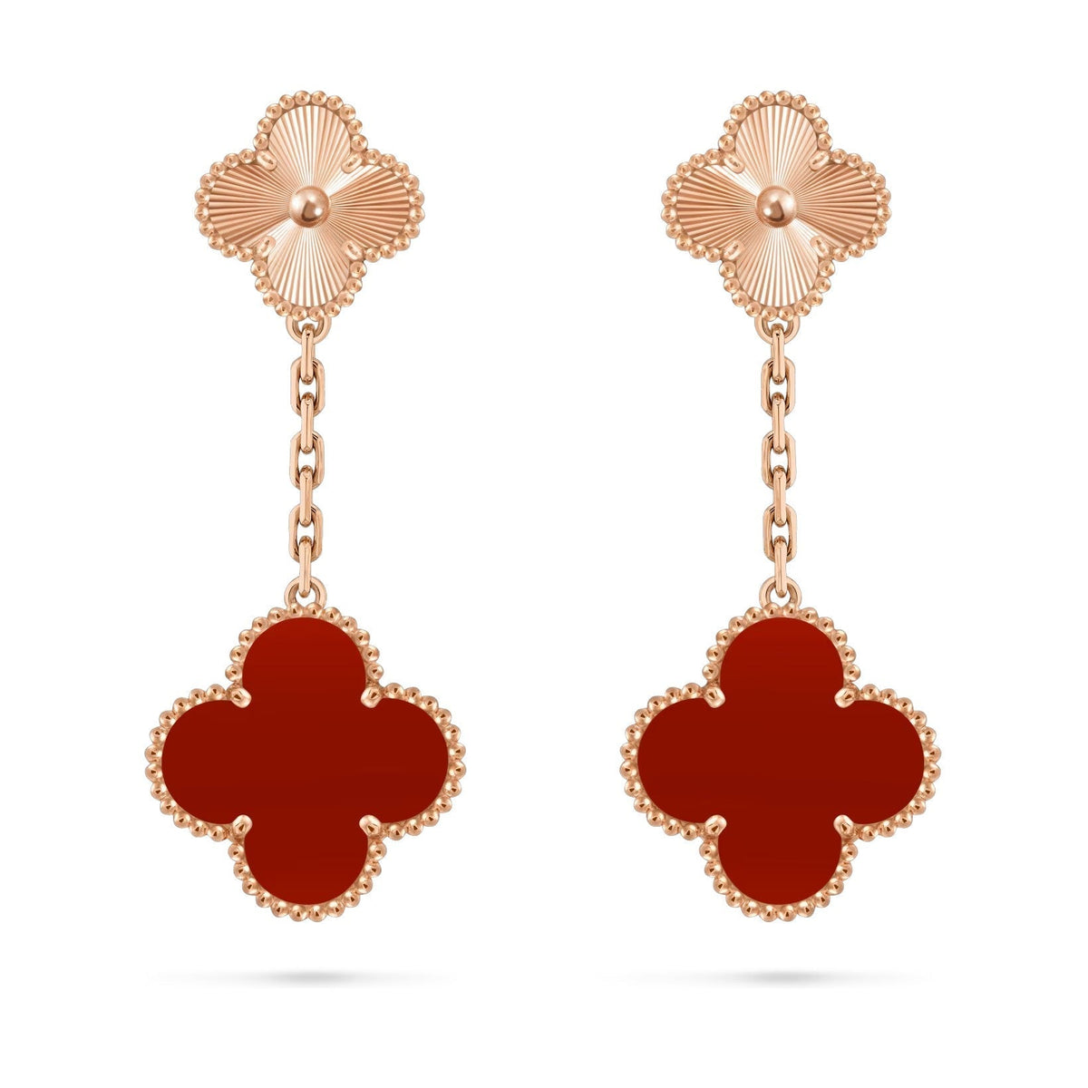 [Loran]CLOVER DUAL-MOTIF STATEMENT STUD EARRINGS - DOUBLE-CHARM COLLECTION