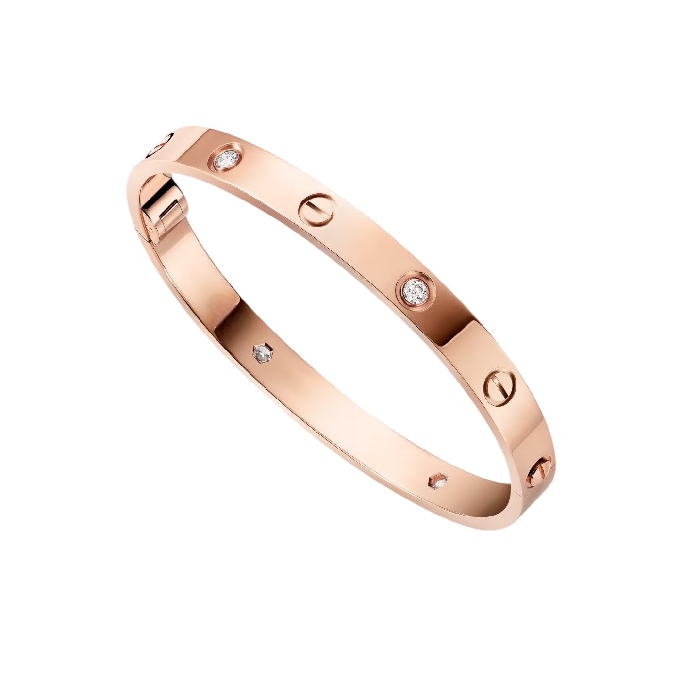 [Loran]CLASSIC 6.1MM LOVE SINGLE-SCREW CLOSURE BANGLE - 4-DIAMOND