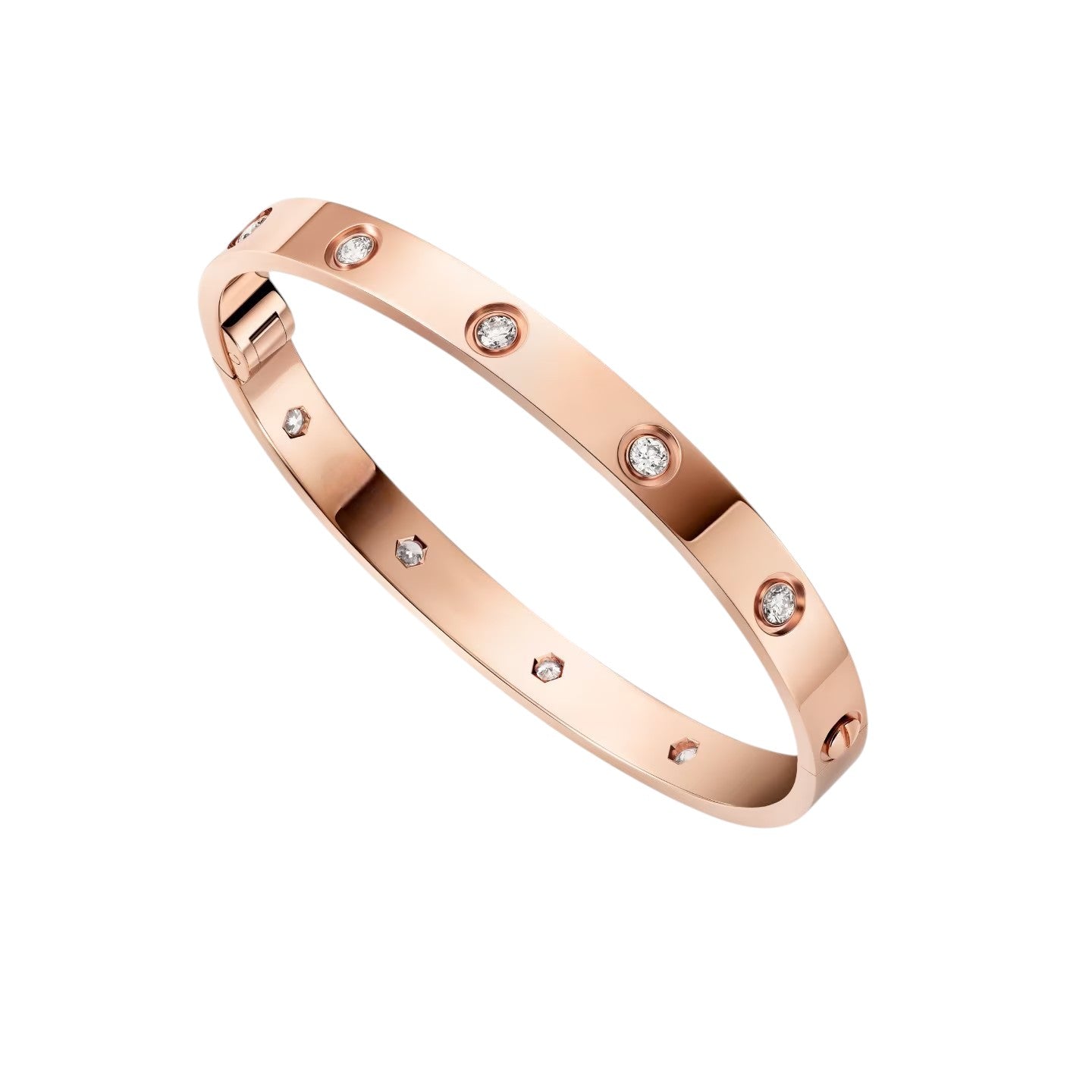 [Loran]CLASSIC 6.1MM LOVE SINGLE-SCREW CLOSURE BANGLE - 10-DIAMOND