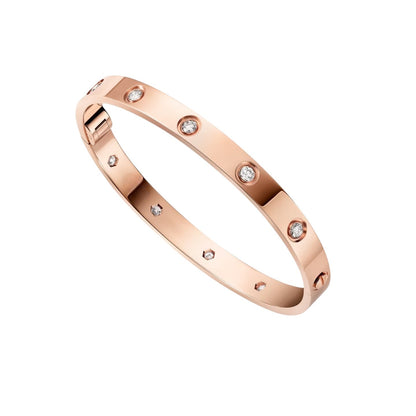 [Loran]CLASSIC 6.1MM LOVE SINGLE-SCREW CLOSURE BANGLE - 10-DIAMOND