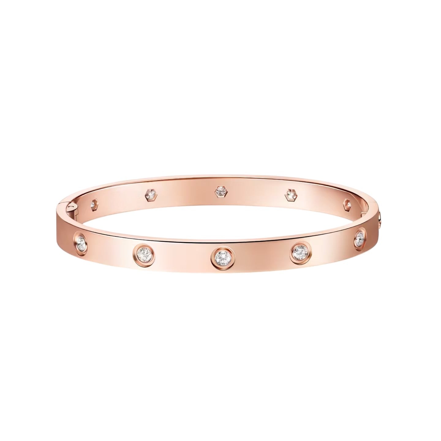 [Loran]CLASSIC 6.1MM LOVE SINGLE-SCREW CLOSURE BANGLE - 10-DIAMOND