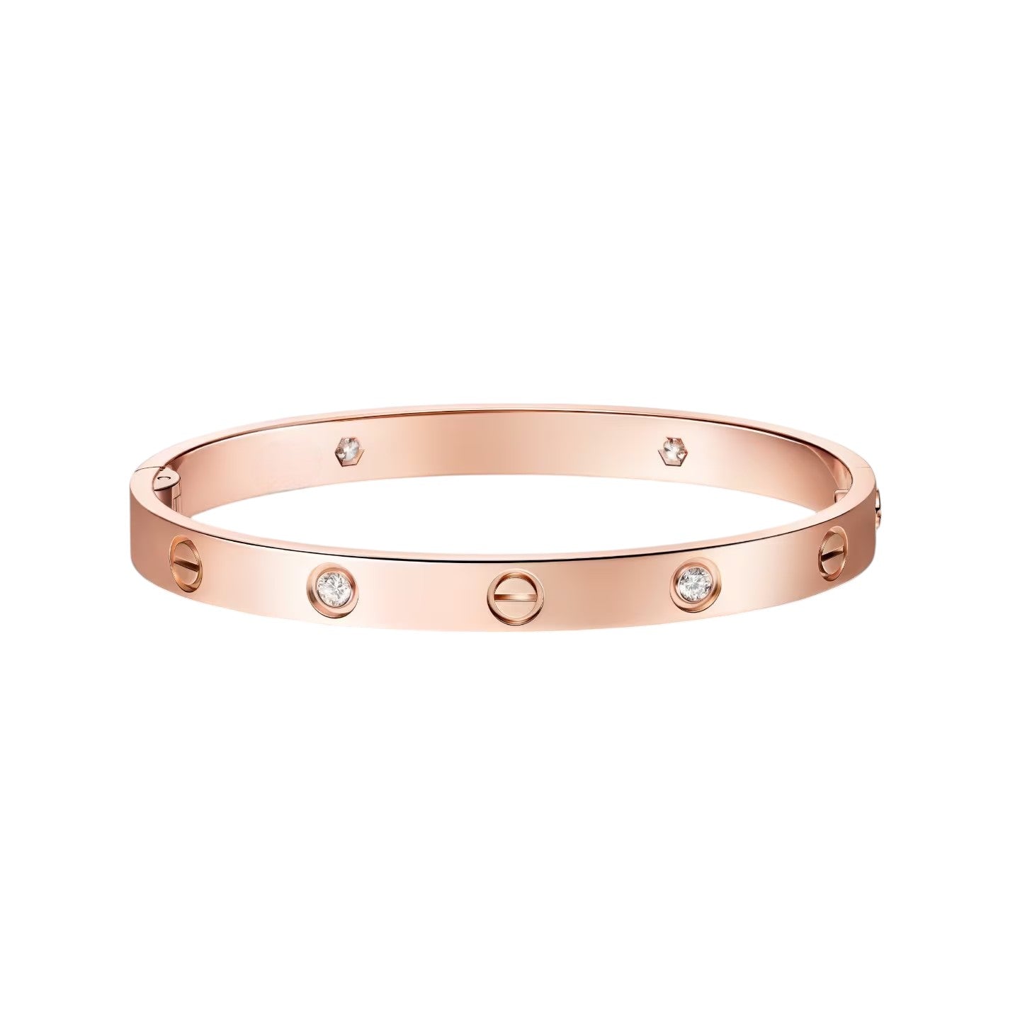 [Loran]CLASSIC 6.1MM LOVE SINGLE-SCREW CLOSURE BANGLE - 4-DIAMOND