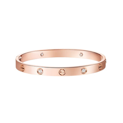 [Loran]CLASSIC 6.1MM LOVE SINGLE-SCREW CLOSURE BANGLE - 4-DIAMOND