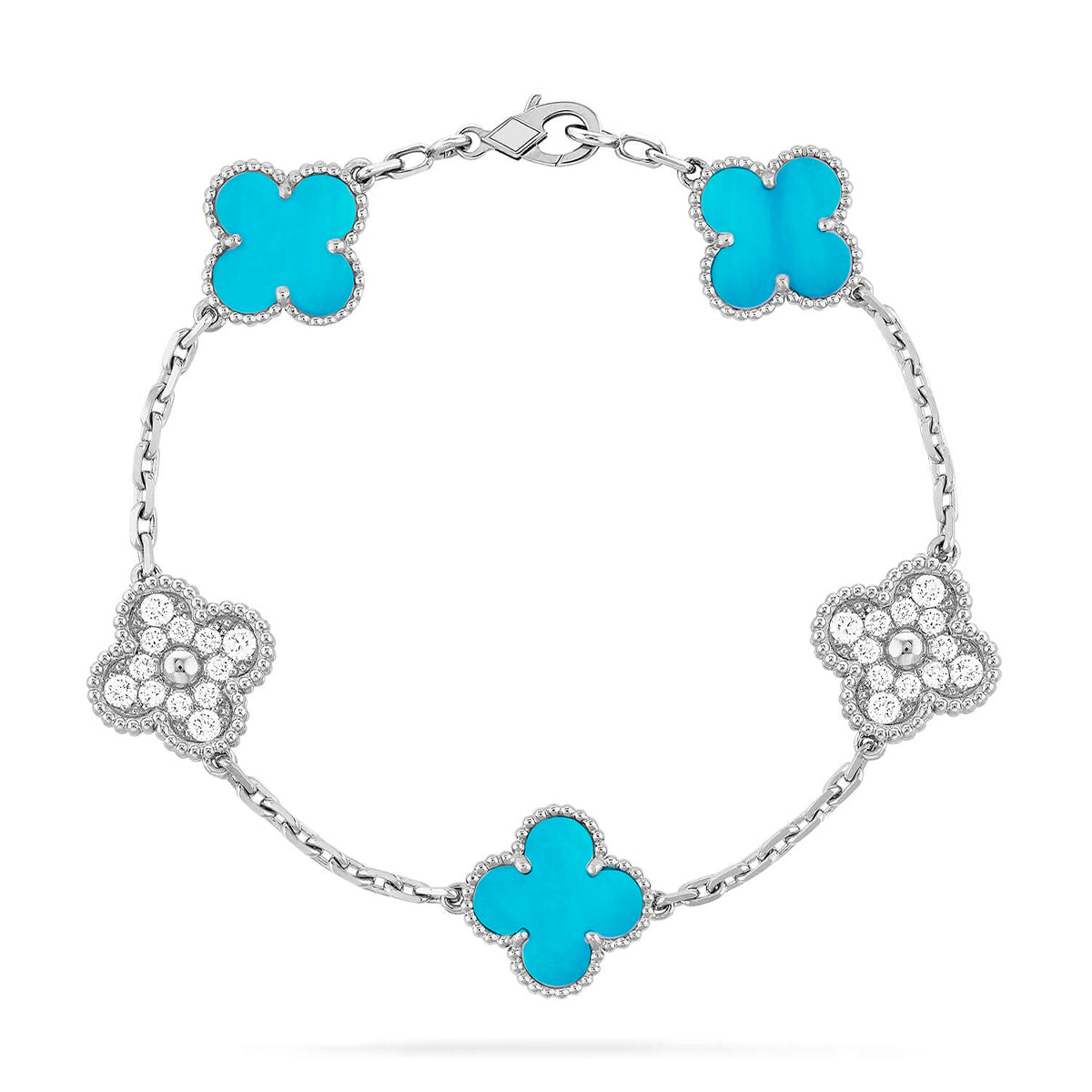 [Loran]LUCKY CLOVER 5-MOTIF BRACELET - TURQUOISE COLLECTION