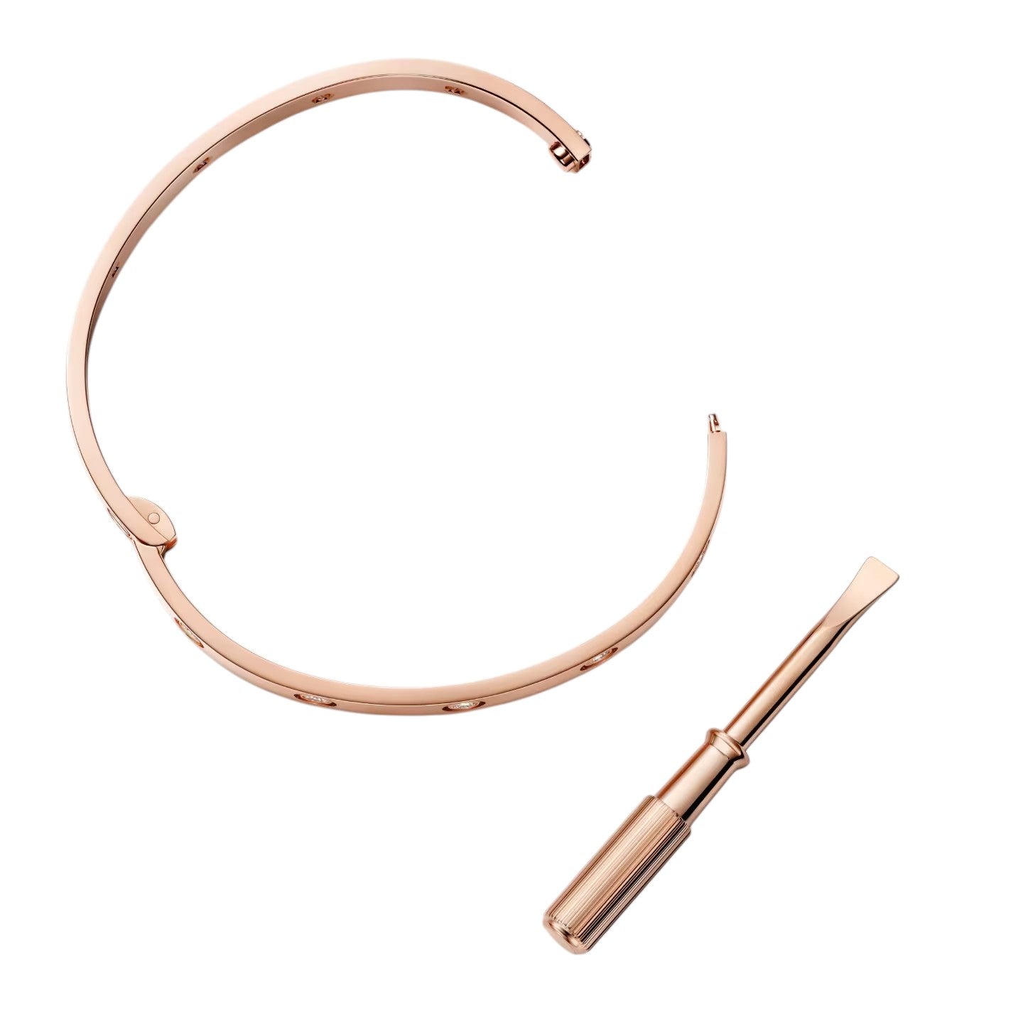 [Loran]CLASSIC 6.1MM LOVE SINGLE-SCREW CLOSURE BANGLE - 10-DIAMOND