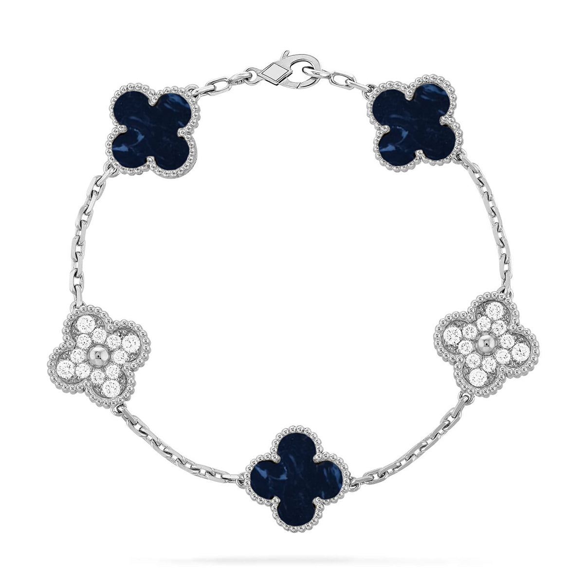 [Loran]LUCKY CLOVER 5-MOTIF BRACELET - PIETERSITE COLLECTION
