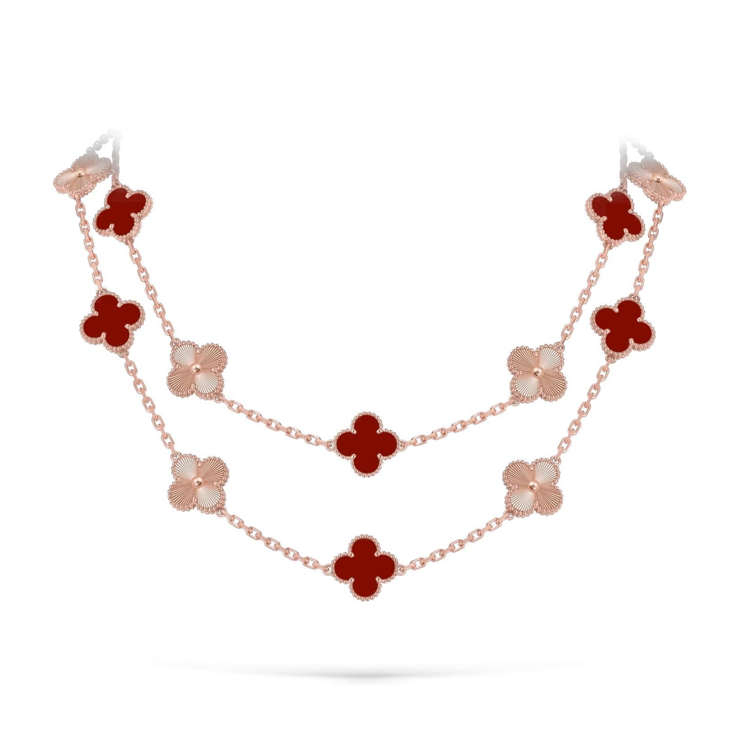 [Loran]CLASSIC 20-MOTIF LUCKY CLOVER LONG NECKLACE ROSE GOLD COLLECTION