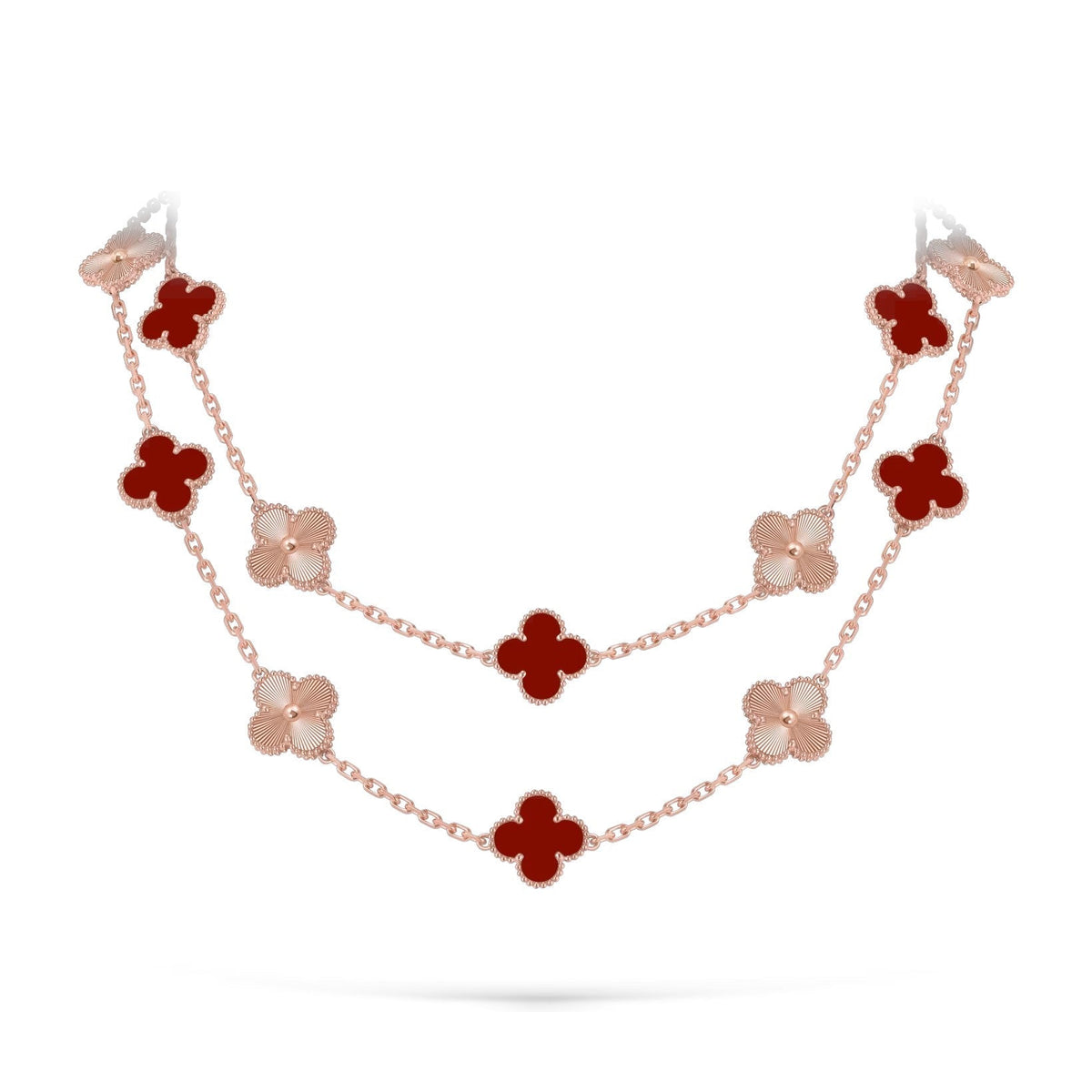 [Loran]CLASSIC 20-MOTIF LUCKY CLOVER LONG NECKLACE ROSE GOLD COLLECTION