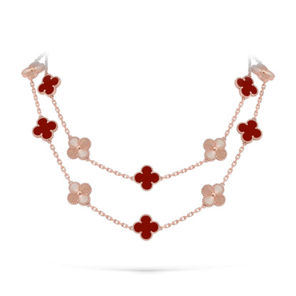 [Loran]CLASSIC 20-MOTIF LUCKY CLOVER LONG NECKLACE ROSE GOLD COLLECTION