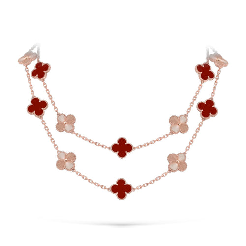 [Loran]CLASSIC 20-MOTIF LUCKY CLOVER LONG NECKLACE ROSE GOLD COLLECTION