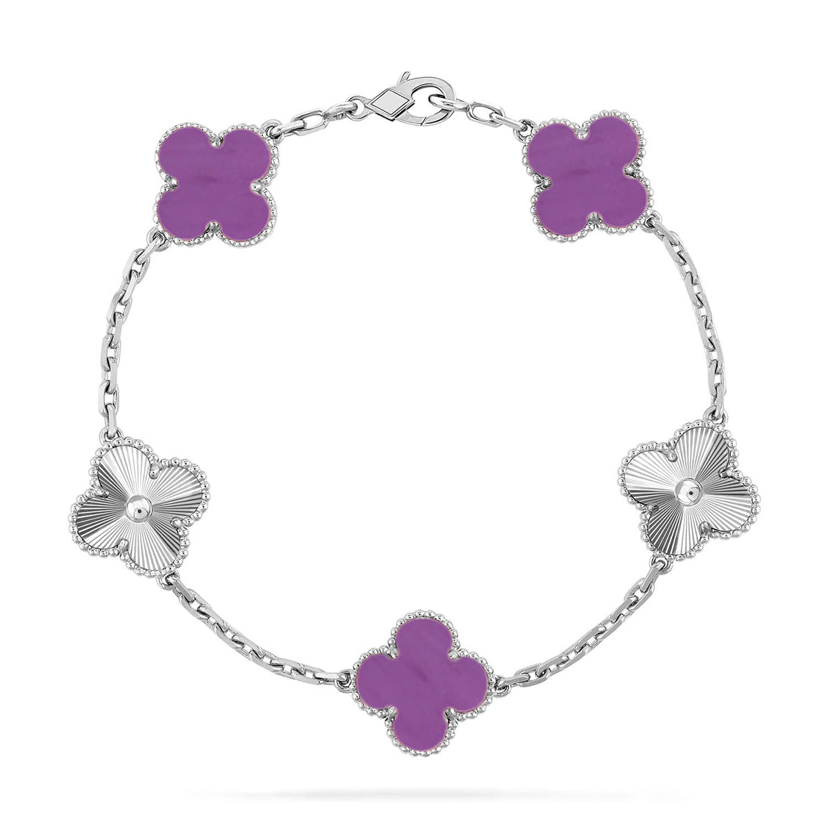 [Loran]LUCKY CLOVER 5-MOTIF BRACELET - VIOLET COLLECTION