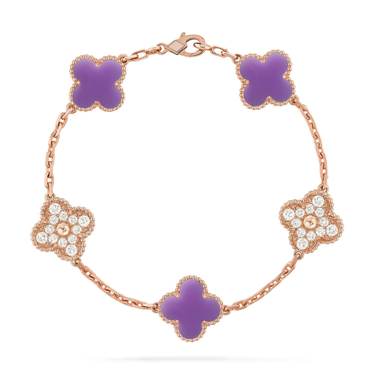 [Loran]LUCKY CLOVER 5-MOTIF BRACELET - LAVENDER COLLECTION