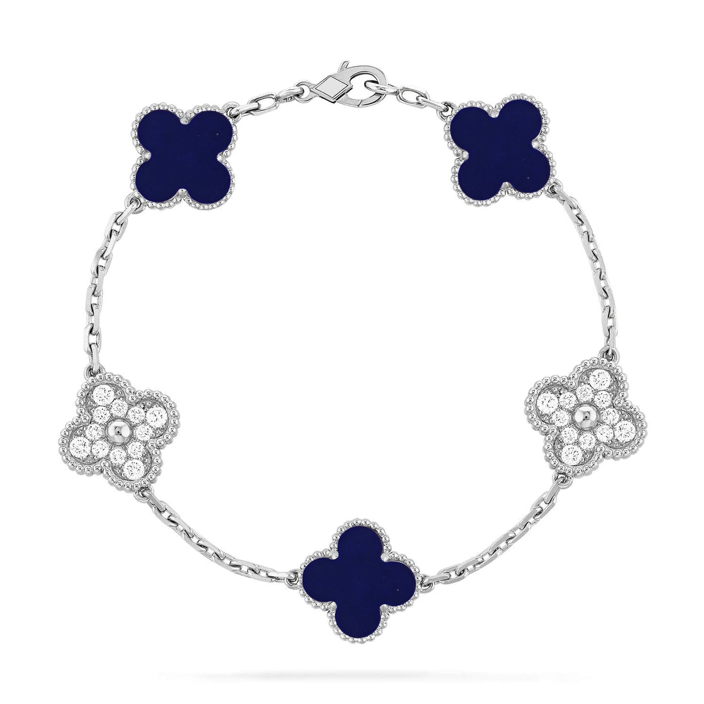 [Loran]LUCKY CLOVER 5-MOTIF BRACELET - LAPIS LAZULI COLLECTION
