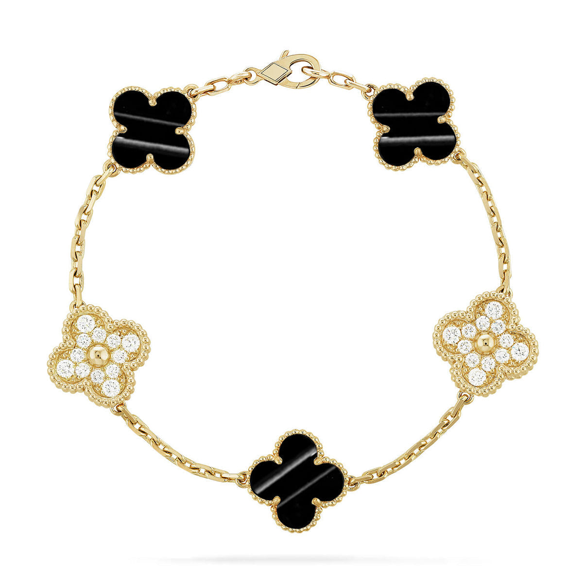 [Loran]LUCKY CLOVER 5-MOTIF BRACELET - PULSE STONE COLLECTION