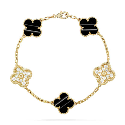 [Loran]LUCKY CLOVER 5-MOTIF BRACELET - PULSE STONE COLLECTION