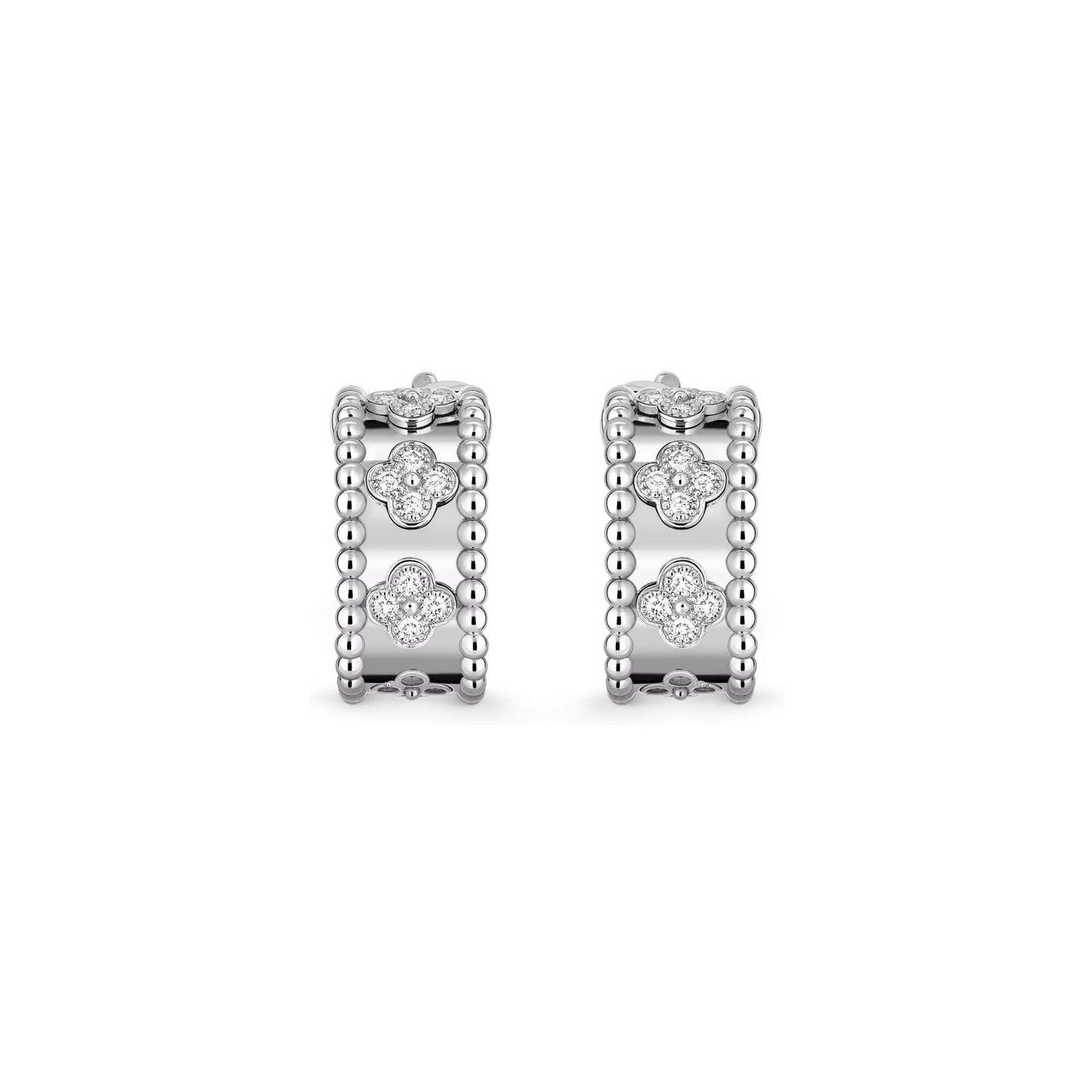 [Loran]KALEIDOSCOPE CLOVER HOOP EARRINGS