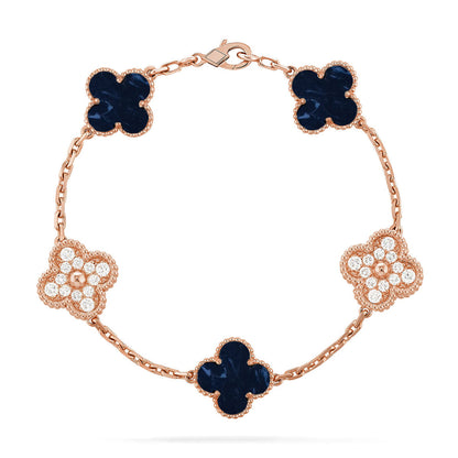 [Loran]LUCKY CLOVER 5-MOTIF BRACELET - PIETERSITE COLLECTION