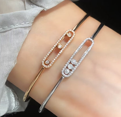 [Loran]MOVE PAVÉ DIAMOND BANGLE BRACELET M