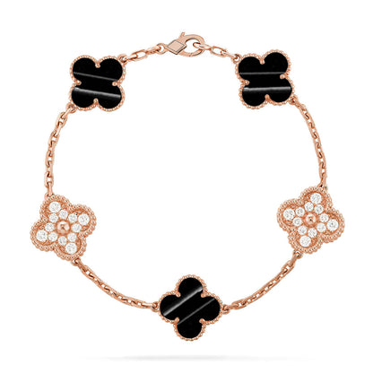 [Loran]LUCKY CLOVER 5-MOTIF BRACELET - PULSE STONE COLLECTION