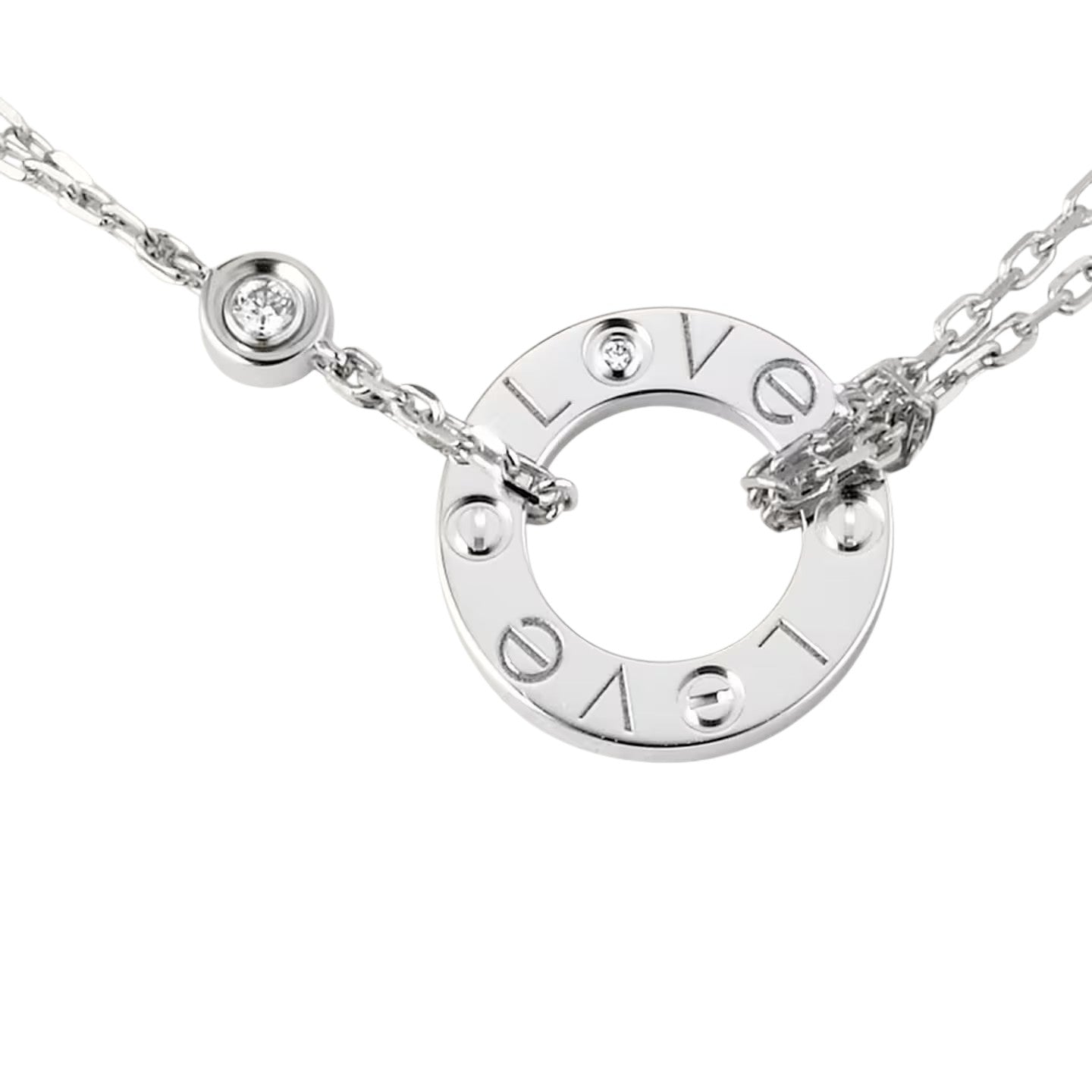 [Loran]LOVE CIRCULAR PENDANT 2-DIAMOND NECKLACE