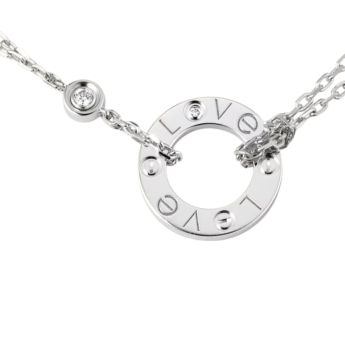 [Loran]LOVE CIRCULAR PENDANT 2-DIAMOND NECKLACE