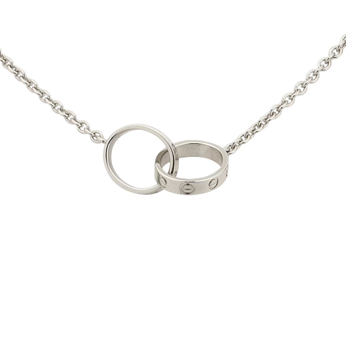[Loran]LOVE DOUBLE-RING INTERLOCKED NECKLACE