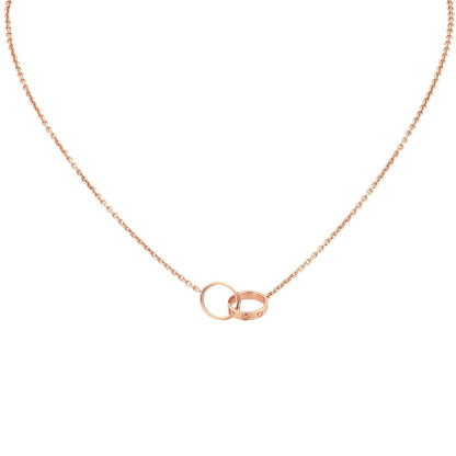 [Loran]LOVE DOUBLE-RING INTERLOCKED NECKLACE