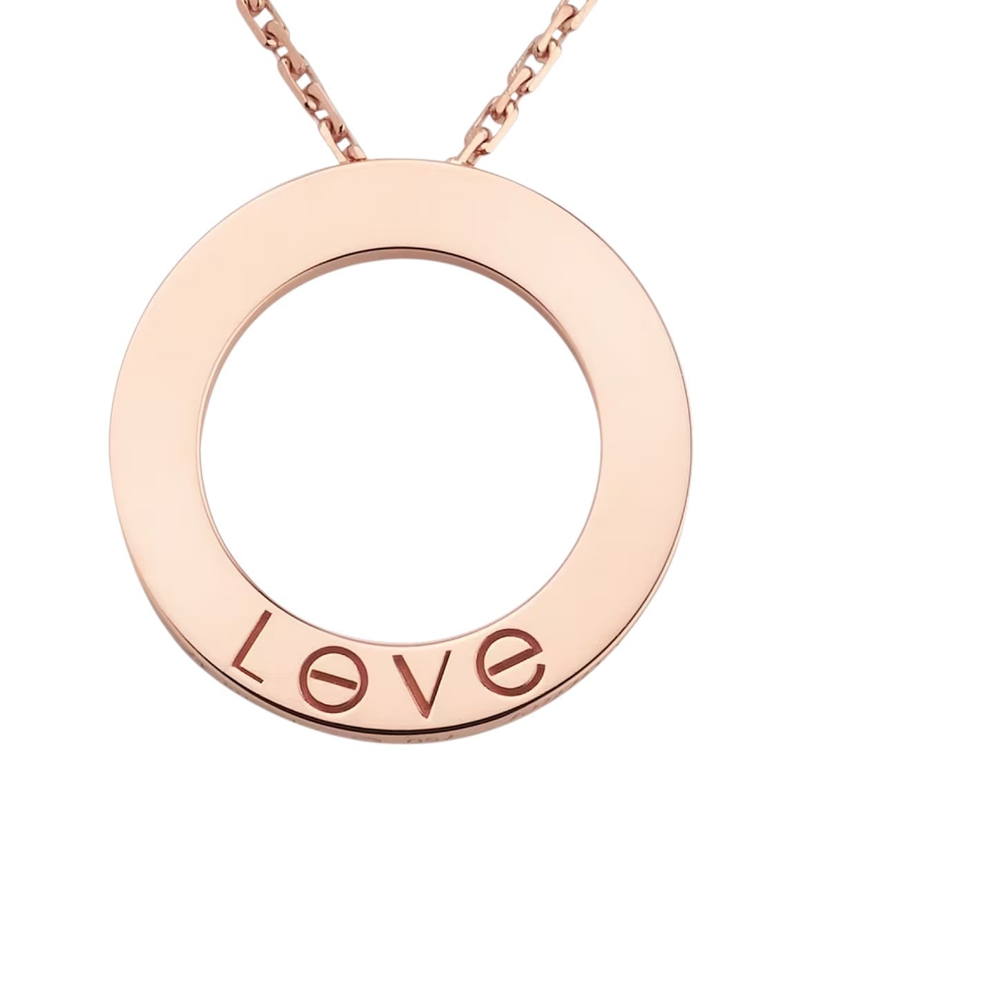 [Loran]LOVE LARGE CIRCULAR PENDANT NECKLACE