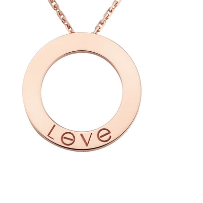 [Loran]LOVE LARGE CIRCULAR PENDANT NECKLACE
