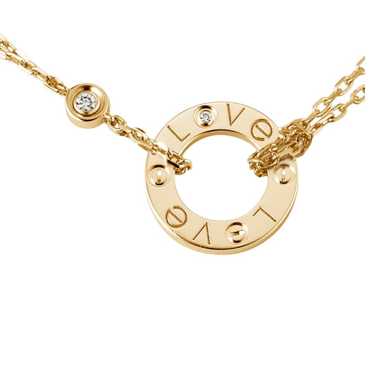 [Loran]LOVE CIRCULAR PENDANT 2-DIAMOND NECKLACE