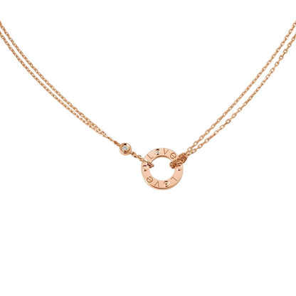 [Loran]LOVE CIRCULAR PENDANT 2-DIAMOND NECKLACE