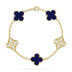 [Loran]LUCKY CLOVER 5-MOTIF BRACELET - LAPIS LAZULI COLLECTION