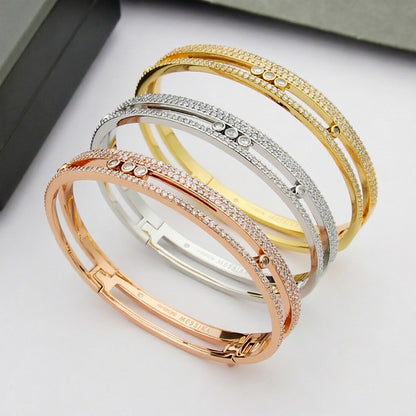 [Loran]MOVE ROMANE PAVÉ DIAMOND BANGLE BRACELET