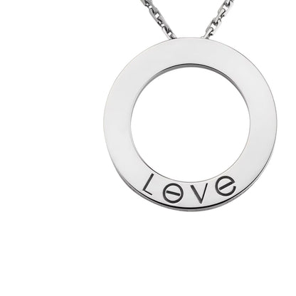 [Loran]LOVE LARGE CIRCULAR PENDANT NECKLACE
