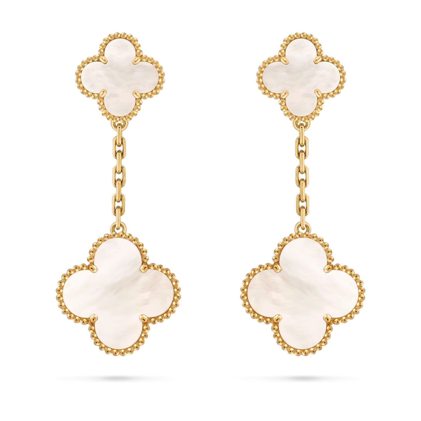 [Loran]CLOVER DUAL-MOTIF STATEMENT STUD EARRINGS - DOUBLE-CHARM COLLECTION