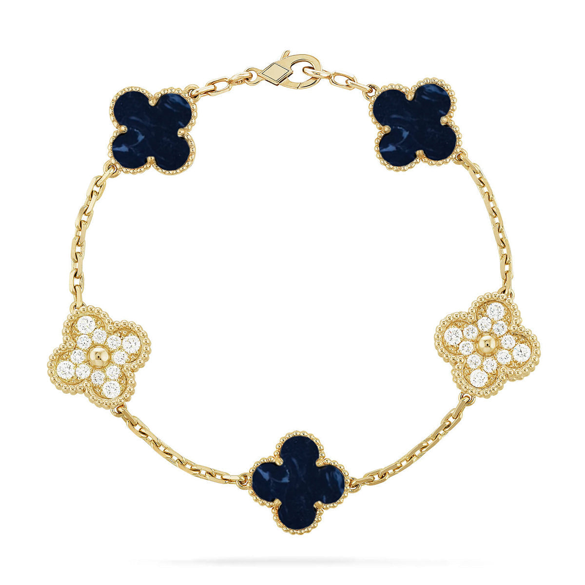 [Loran]LUCKY CLOVER 5-MOTIF BRACELET - PIETERSITE COLLECTION