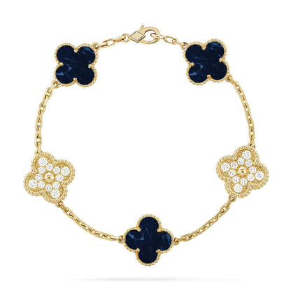 [Loran]LUCKY CLOVER 5-MOTIF BRACELET - PIETERSITE COLLECTION