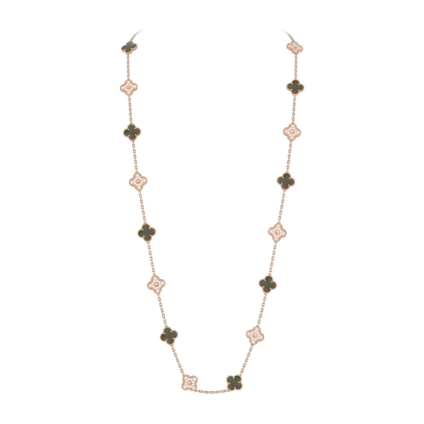 [Loran]CLASSIC 20-MOTIF LUCKY CLOVER LONG NECKLACE ROSE GOLD COLLECTION