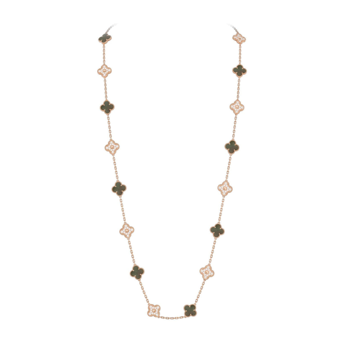[Loran]CLASSIC 20-MOTIF LUCKY CLOVER LONG NECKLACE ROSE GOLD COLLECTION