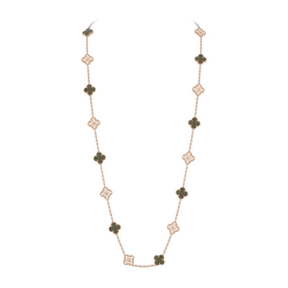 [Loran]CLASSIC 20-MOTIF LUCKY CLOVER LONG NECKLACE ROSE GOLD COLLECTION