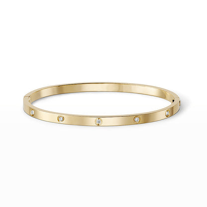 [Loran]LOVE 3.65MM SMALL MODEL BANGLE - 10-DIAMOND
