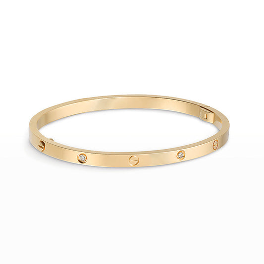 [Loran]LOVE 3.65MM SMALL MODEL BANGLE - 6-DIAMOND