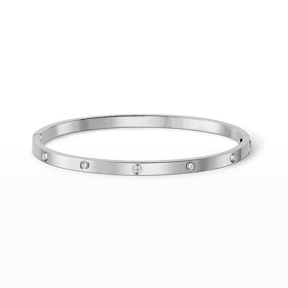 [Loran]LOVE 3.65MM SMALL MODEL BANGLE - 10-DIAMOND